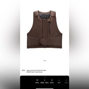 NWT: Cactus Jack Travis Scott X Nike Vest “Velvet brown”
